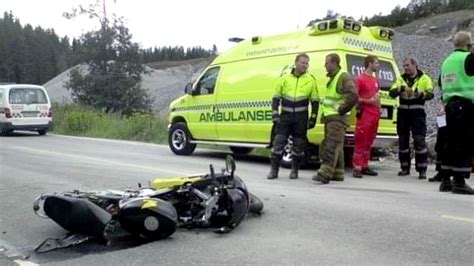 Utforkjøringsulykker på motorsykkel .